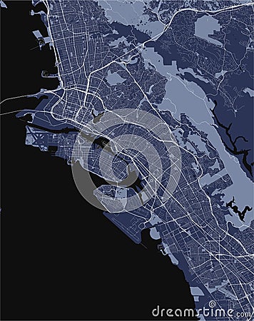 Map of the city of Oakland, California, USA Stock Photo
