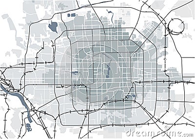 Map of the city of Peking, China Stock Photo