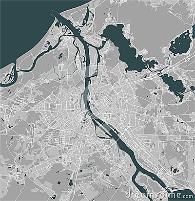 Map of the city of Riga, Latvia Stock Photo