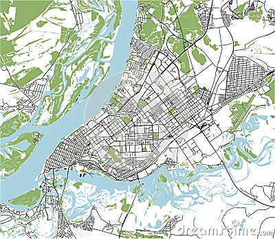 Map of the city of Samara, Russia Stock Photo