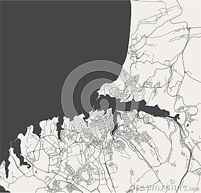 Map of the city of Sevastopol, Crimea Stock Photo