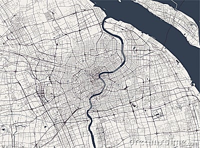 Map of the city of Shanghai, China Stock Photo