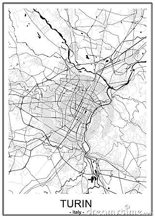 Map of the city of Torino, Turin, Italy Stock Photo