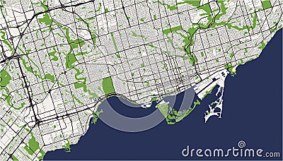 Map of the city of Toronto, Canada Vector Illustration