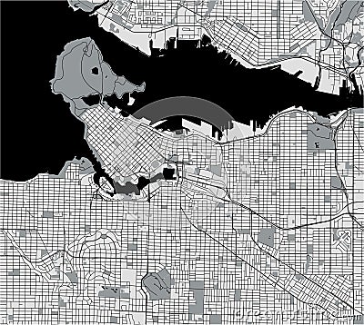 Map of the city of Vancouver , Canada Stock Photo