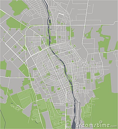 Map of the city of Vladikavkaz, Russia Stock Photo