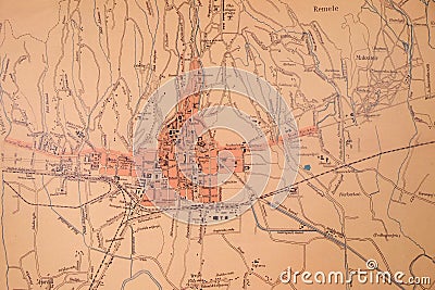 Map of the City of Zagreb from 1902 Stock Photo