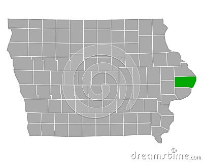 Map of Clinton in Iowa Vector Illustration