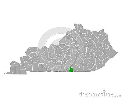 Map of Clinton in Kentucky Vector Illustration