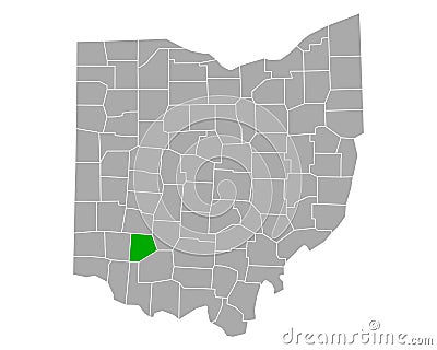 Map of Clinton in Ohio Vector Illustration