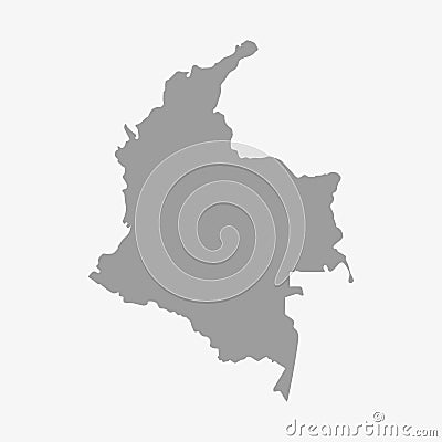 Map of Columbia in gray on a white background Vector Illustration