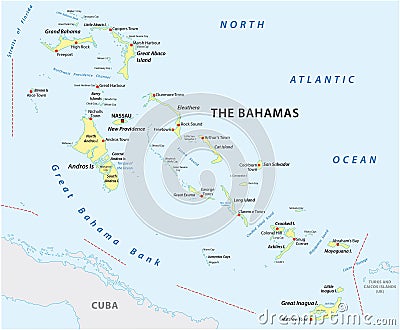 Map of The Commonwealth of The Bahamas Vector Illustration