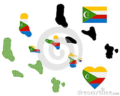 Map of Comoros Vector Illustration