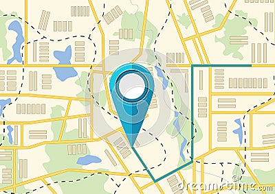 Vector illustration. Map. The concept of navigation, delivery. Vector Illustration