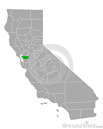 Map of Contra Costa in California Vector Illustration