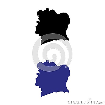 Map Cote d'Ivoire Vector Illustration