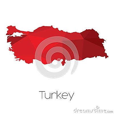 Map of the country of Turkey Stock Photo