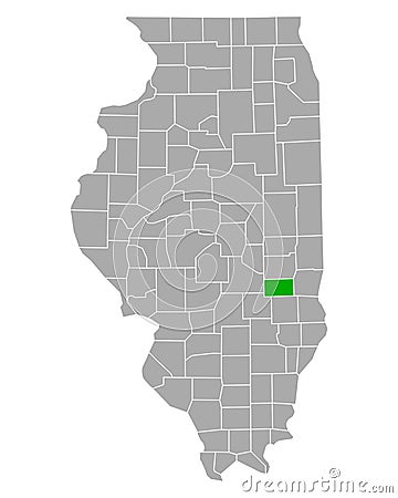 Map of Cumberland in Illinois Vector Illustration