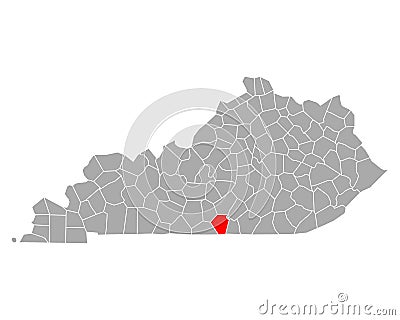 Map of Cumberland in Kentucky Vector Illustration
