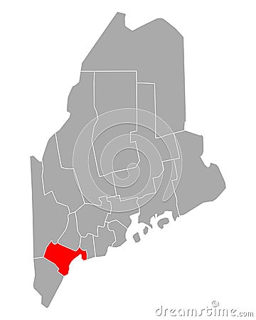 Map of Cumberland in Maine Vector Illustration