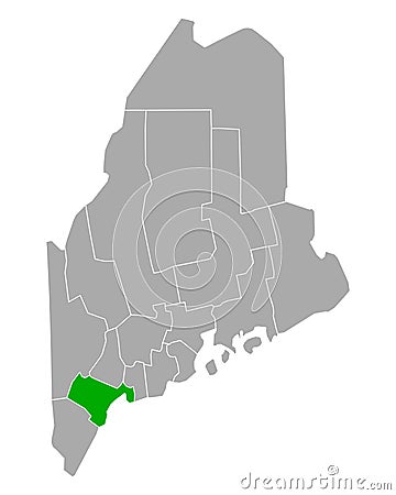 Map of Cumberland in Maine Vector Illustration