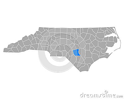 Map of Cumberland in North Carolina Vector Illustration