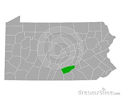 Map of Cumberland in Pennsylvania Vector Illustration