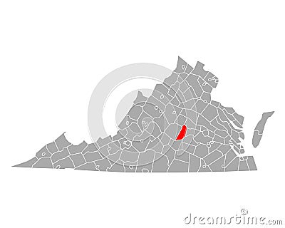 Map of Cumberland in Virginia Vector Illustration