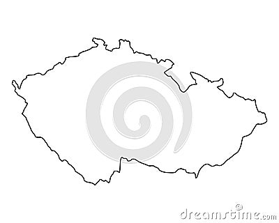 Map of Czech Republic Vector Illustration