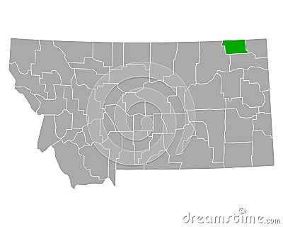 Map of Daniels in Montana Vector Illustration