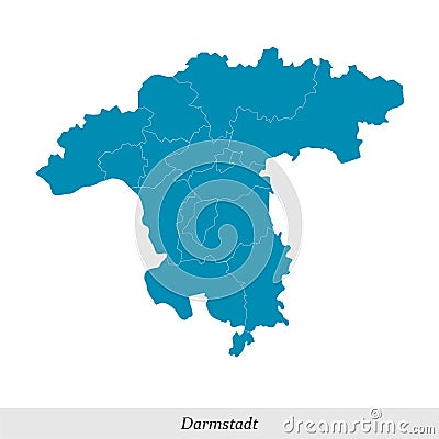 map of Darmstadt is a region in Hesse state of Germany Stock Photo