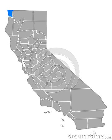 Map of Del Norte in California Vector Illustration