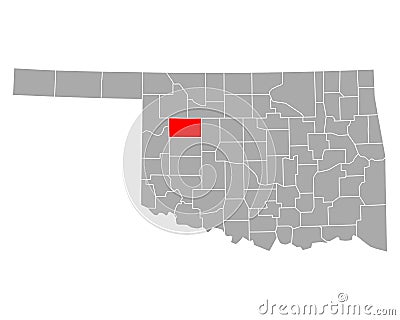 Map of Dewey in Oklahoma Vector Illustration