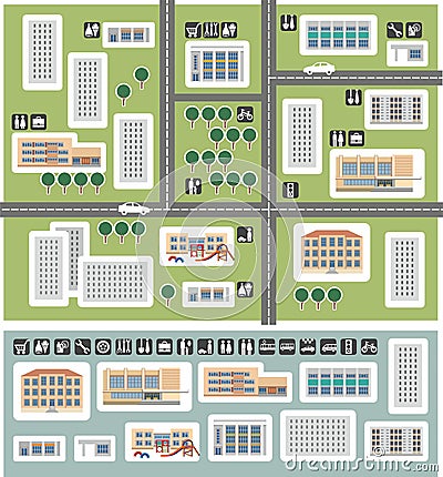 Map of district Vector Illustration