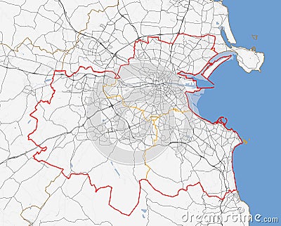 Map of Dublin city Stock Photo