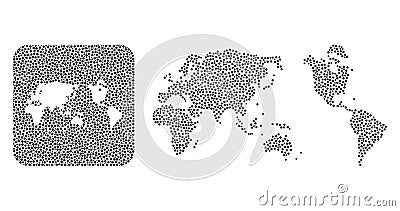 Map of Earth - Dot Mosaic with Subtracted Space Vector Illustration