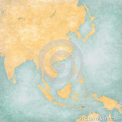 Map of East Asia - East Timor Stock Photo