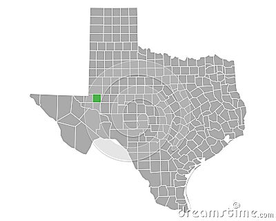 Map of Ector in Texas Vector Illustration