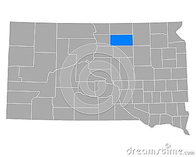 Map of Edmunds in South Dakota Vector Illustration