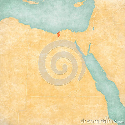 Map of Egypt - Alexandria Governorate Stock Photo