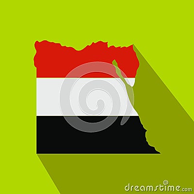 Map of Egypt with the image of the national flag Stock Photo