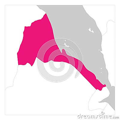 Map of Eritrea pink highlighted with neighbor countries Vector Illustration