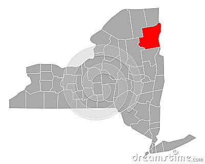 Map of Essex in New York Vector Illustration
