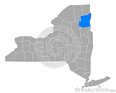 Map of Essex in New York Vector Illustration