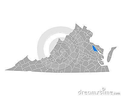 Map of Essex in Virginia Vector Illustration