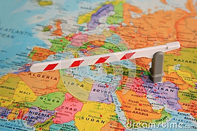 Map of europe and africa Stock Photo