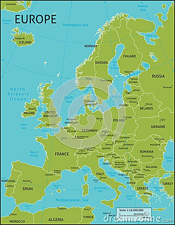 Map of Europe Vector Illustration