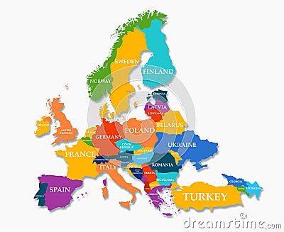 Map of Europe Vector Illustration