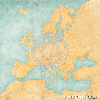 Map of Europe - Jan Mayen Stock Photo