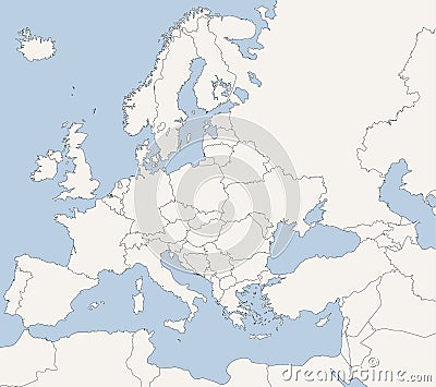 Map of European Countries Vector Illustration